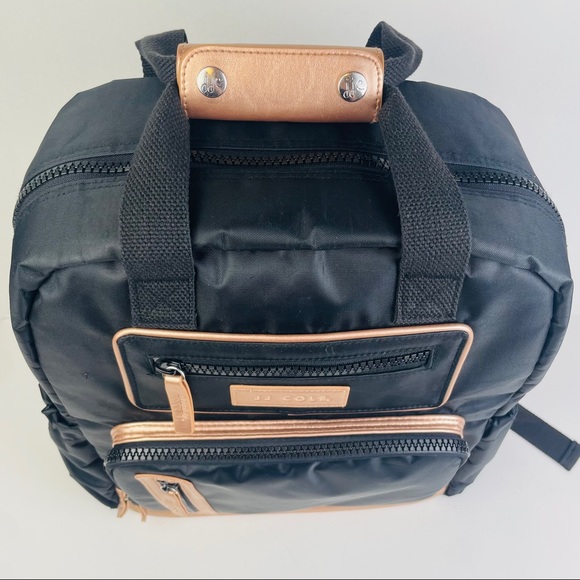 JJ Cole Papago Pack Diaper Bag Black Rose Gold Large Capacity Backpack - Picture 6 of 12